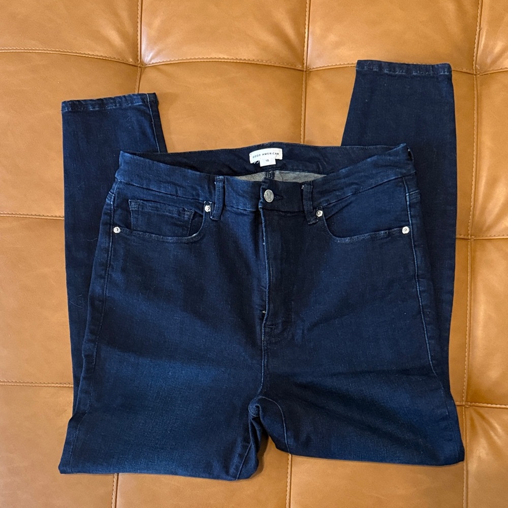 Good American Women's Dark Blue Skinny Jeans